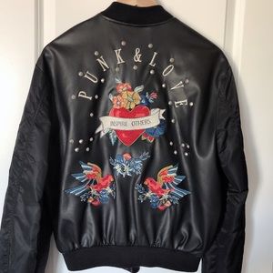 ZARA leather bomber jacket